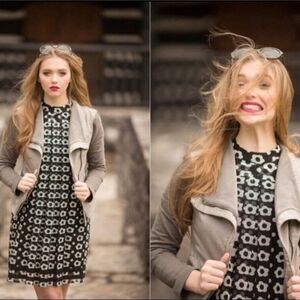 Sachin Babi Anthro Dress Women 4 Petite Black White Marzena NEW Floral Boho